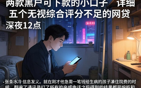 两款黑户可下款的小口子，详细阐述五个无视综合评分不足的网贷