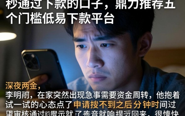 秒通过下款的口子，鼎力推荐五个门槛低易下款平台