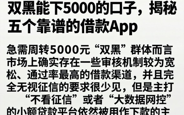 双黑能下5000的口子，揭秘五个靠谱的借款app