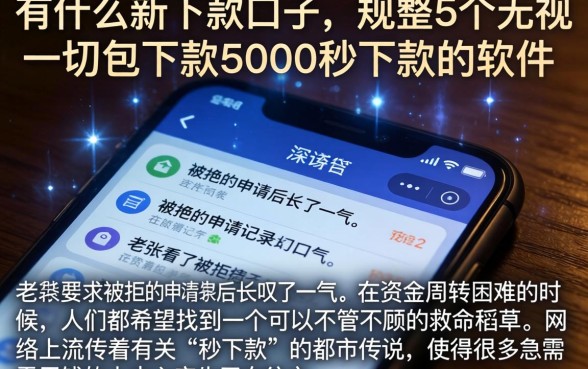 有什么新下款的口子，规整5个无视一切包下款5000秒下款的软件