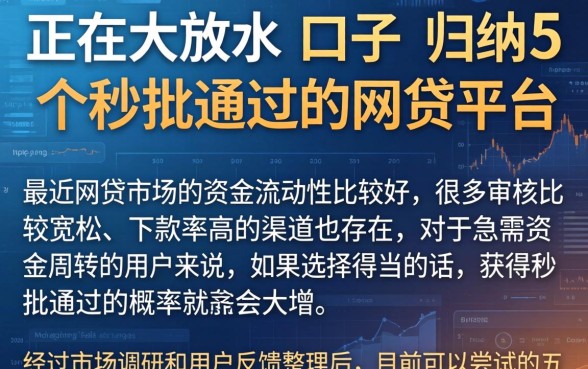 正在大放水的口子，归纳5个秒批通过的网贷平台