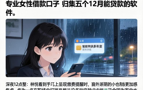 专业女性借款口子，归集五个12月能贷款的软件