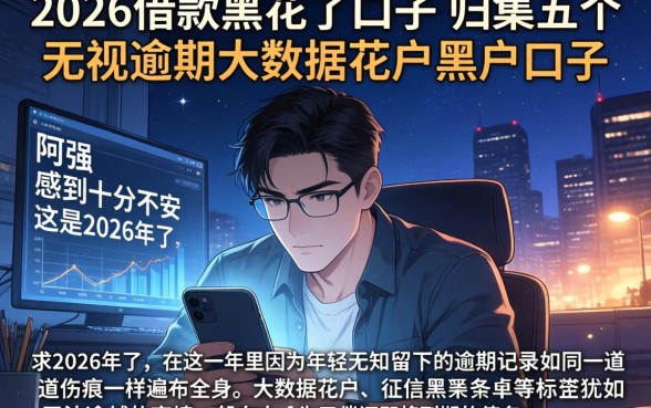 2026借款黑花了口子，归集五个无视逾期大数据花户黑户口子