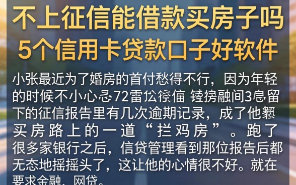 不上征信能借款买房子吗，详细阐述5个信用卡贷款口子好软件