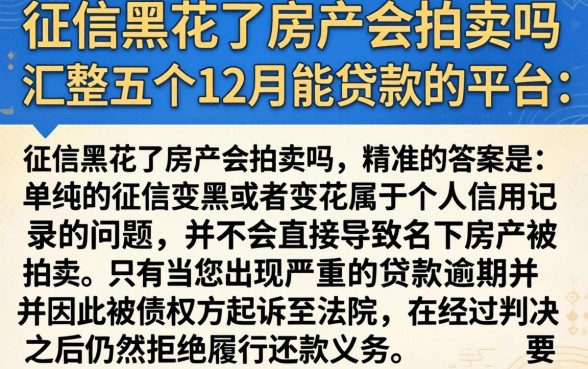 征信黑花了房产会拍卖吗，汇整五个12月能贷款的平台
