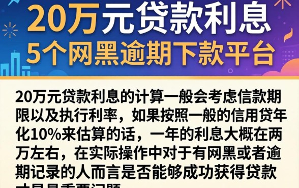 20万元贷款利息,罗列5个网黑逾期下款平台