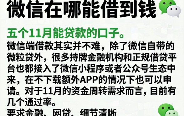微信在哪能借到钱，详细阐述五个11月能贷款的口子