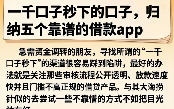 一千口子秒下的口子，归纳五个靠谱的借款app