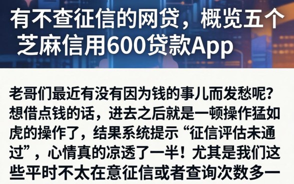有不查征信的网贷，概览五个芝麻信用600贷款app
