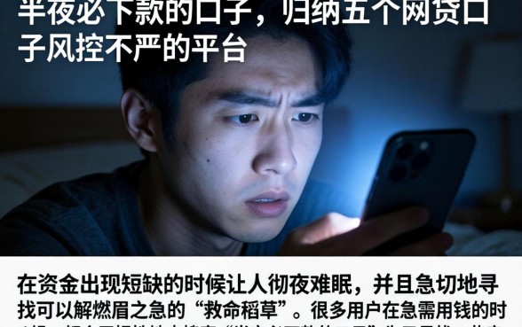 半夜必下款的口子，归纳五个网贷口子风控不严的平台