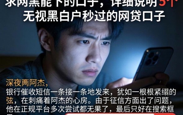 求网黑能下的口子，详尽说明5个无视黑白户秒过的网贷口子