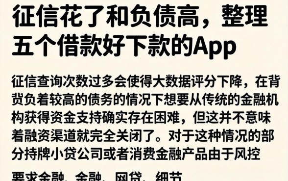 征信花了和负债高,整理五个借款好下款的app