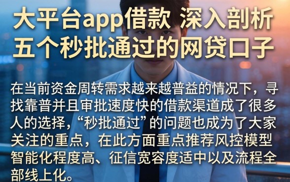 大平台app借款，深入剖析五个秒批通过的网贷口子