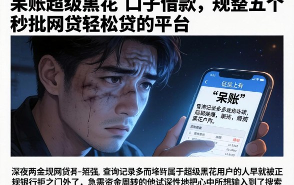 呆账超级黑花的口子借款，规整五个秒批网贷轻松贷的平台