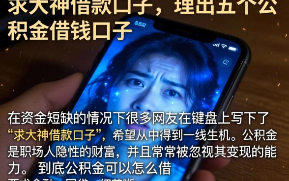 求大神的借款口子，理出五个公积金借钱口子