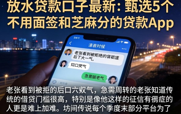 放水的贷款口子最新，甄选5个不用面签和芝麻分的贷款app
