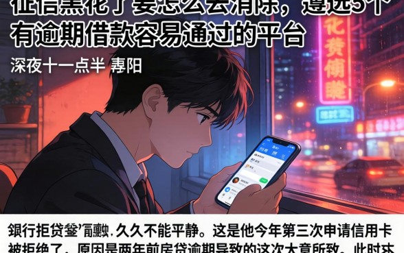 征信黑花了要怎么去消除，遴选5个有逾期借款容易通过的平台