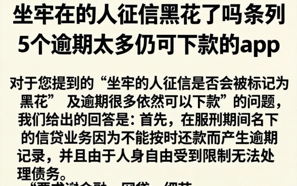 坐牢的的人征信黑花了吗，条列5个逾期太多仍可下款的app