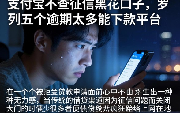 支付宝不查征信黑花口子，罗列五个逾期太多能下款平台