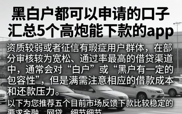 黑白户都可以申请的口子，汇总5个高炮能下款的app