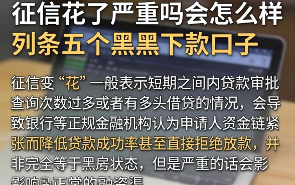 征信花了严重吗会怎么样，条列五个黑户下款口子