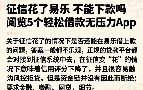 征信花了易乐借能下款吗，概览5个轻松借款无压力app