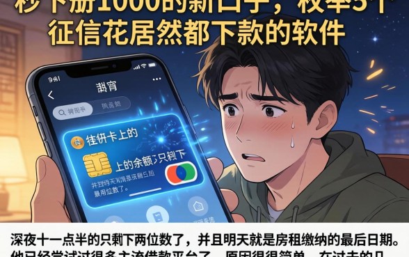 秒下册1000的新口子，枚举5个征信花居然都下款的软件