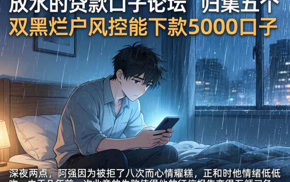 放水的贷款口子论坛，归集五个双黑烂户风控能下款5000口子