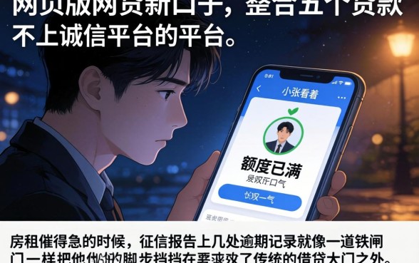 网页版网贷新口子，整合五个贷款不上诚信平台的平台