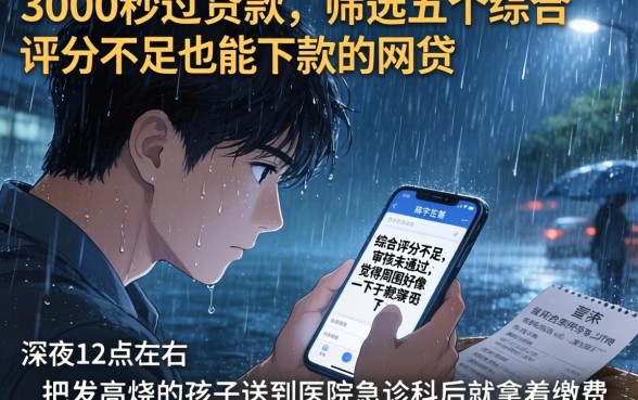 3000秒过贷款,筛选五个综合评分不足也能下款的网贷