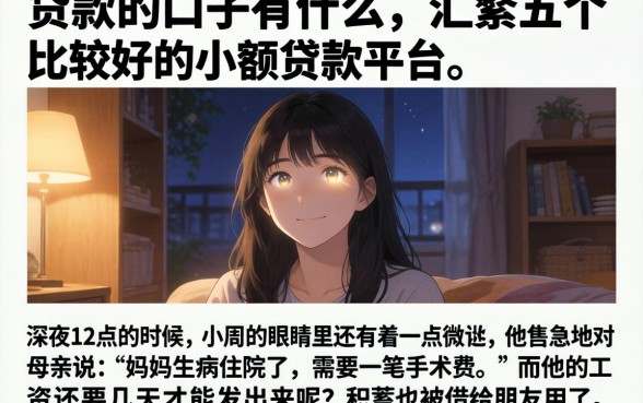 贷款的口子有什么，汇整五个比较好的小额贷款平台