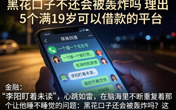 黑花口子不还会被轰炸吗，理出5个满19岁可以借款的平台