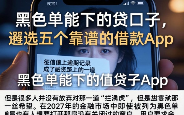 黑名单能下的贷口子，遴选五个靠谱的借款app