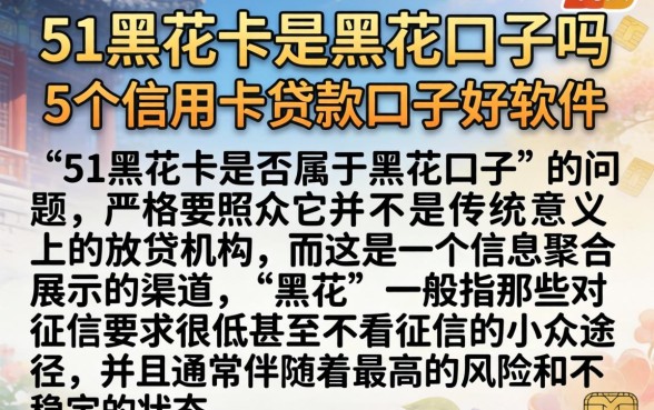 51黑花卡是黑花口子吗，详细阐述5个信用卡贷款口子好软件