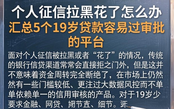 个人征信拉黑花了怎么办，汇总5个19岁贷款容易过审批的平台