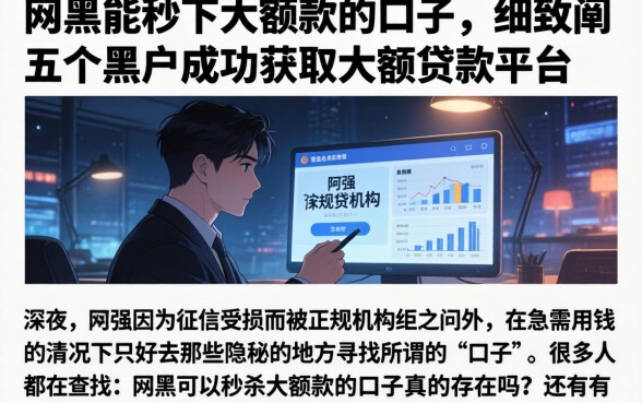 网黑能秒下大额款的口子，细致阐述五个黑户成功获取大额贷款的平台