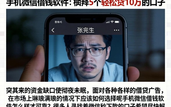 手机微信借钱软件，枚举5个轻松贷10万的口子