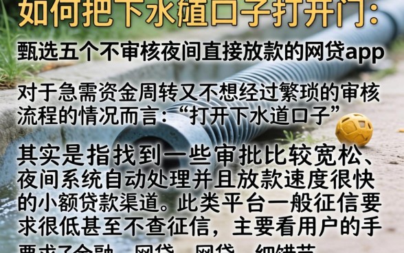 如何把下水道的口子打开，甄选五个不审核夜间直接放款的网贷app