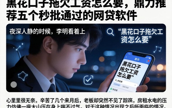 黑花口子拖欠工资怎么要，鼎力推荐五个秒批通过的网贷软件