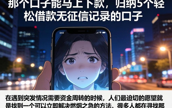 那个口子能马上下款，归纳5个轻松借款无征信记录的口子