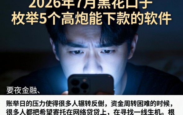 2026年7月黑花口子，枚举5个高炮能下款的软件