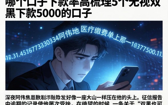 哪个口子下款率高，梳理5个无视双黑下款5000的口子