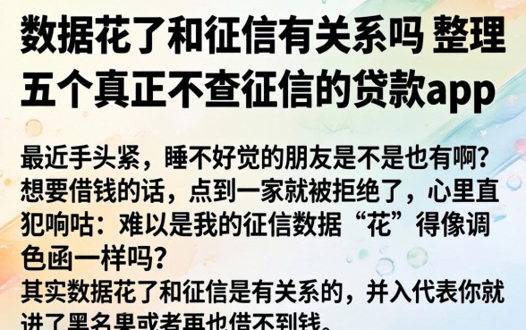 数据花了和征信有关系吗，整理五个真正不查征信的贷款app
