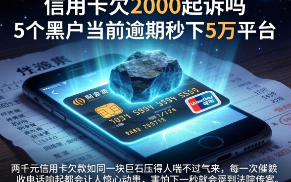 信用卡欠2000起诉吗，细致阐述5个黑户当前逾期秒下5万平台