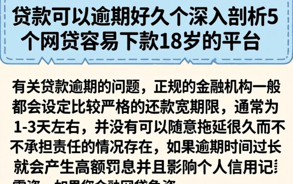 贷款可以逾期好久，深入剖析5个网贷容易下款18岁的平台