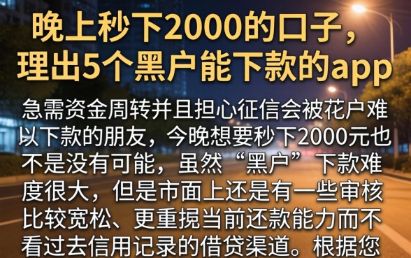 晚上秒下2000的口子，理出5个黑户能下款的app