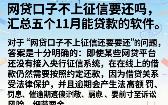 网贷口子不上征信要还吗，汇总五个11月能贷款的软件