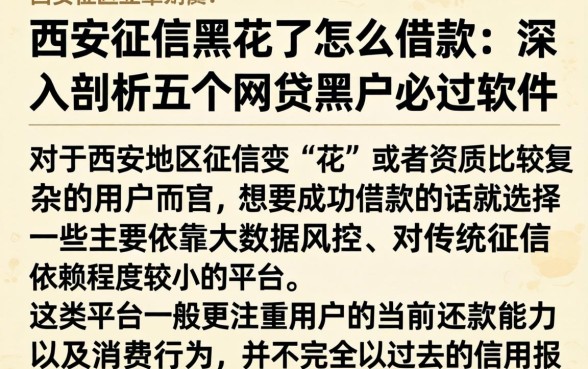 西安征信黑花了怎么借款,深入剖析五个网贷黑户必过软件