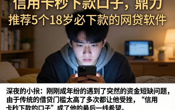 信用卡秒下款的口子，鼎力推荐5个18岁必下款的网贷软件