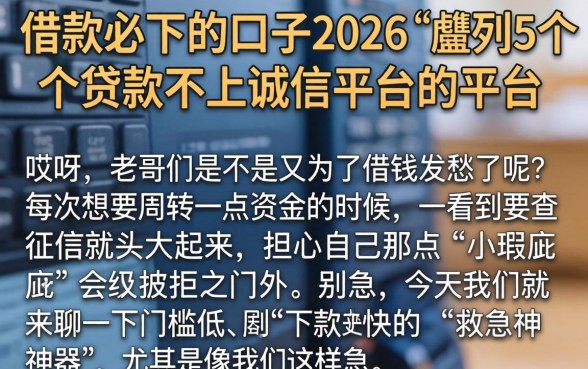 借款必下的口子2026，胪列5个贷款不上诚信平台的平台